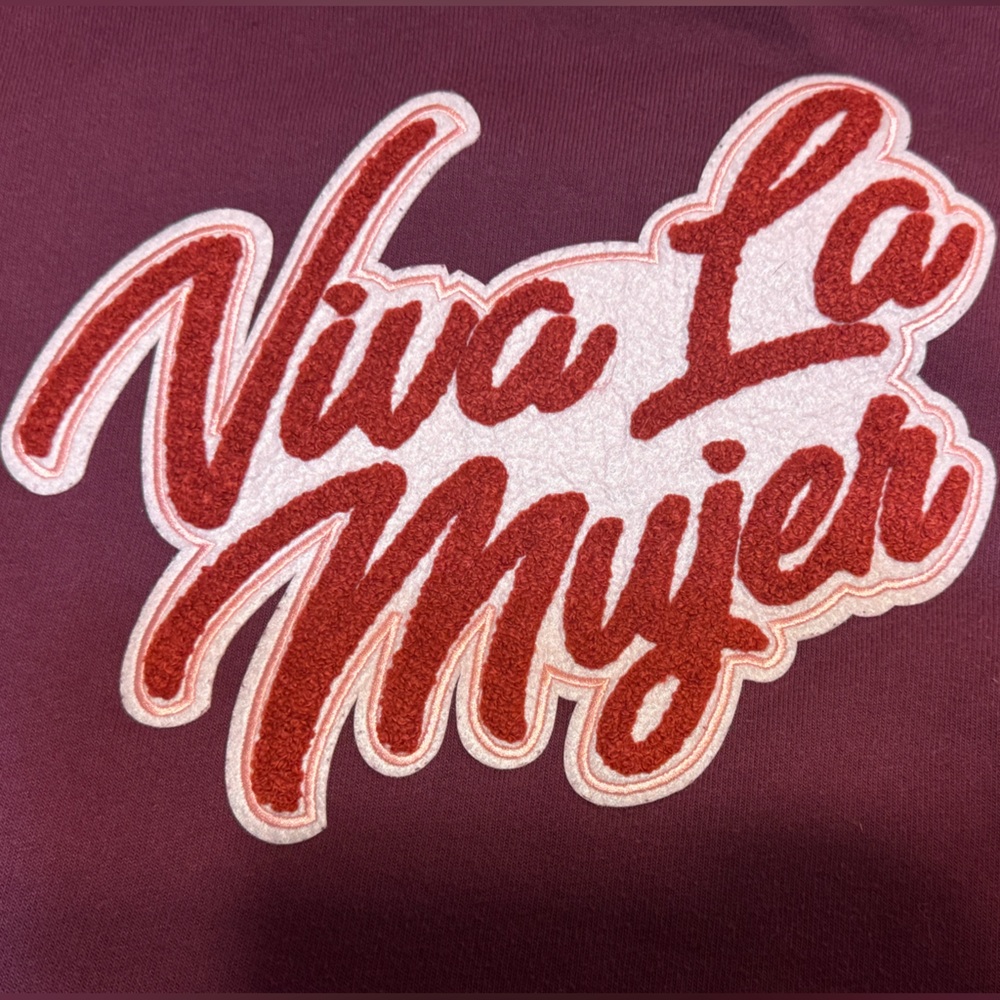 Viva La Mujer patch full zip sweater